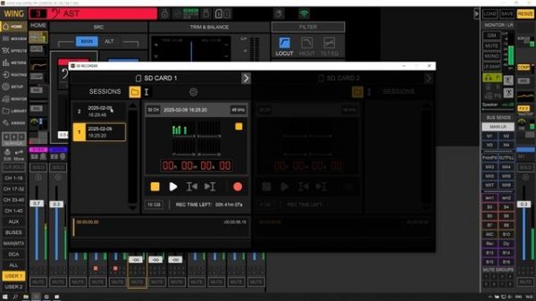 Настройка Behringer WING rack compact Расширенная REC/Play Multitrack ч5