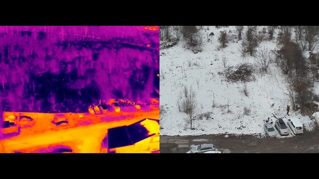 Заснемане в режим SBS с термална камера и RGB камера с дро смотреть онлайн