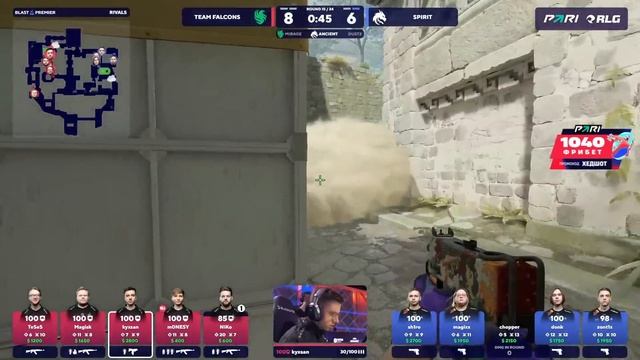[ЗАПИСЬ МАТЧА] SPIRIT Vs FALCONS | BLAST Rivals 2025 Season 1 - Групповой эт?