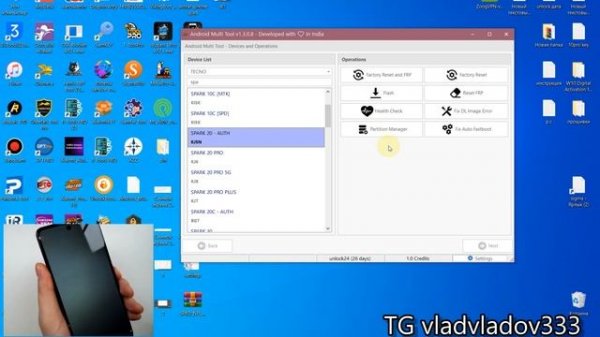 Tecno spark 20 KJ5N Frp разблокировка android multi tool amt