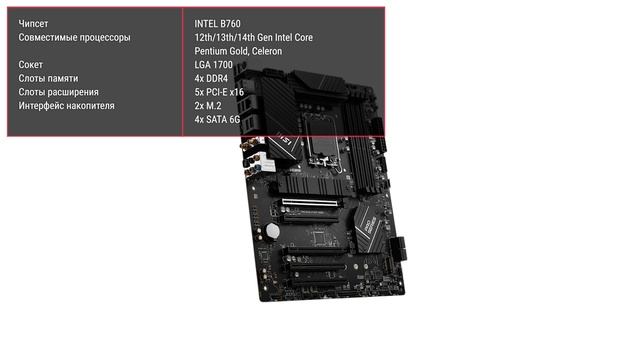 Материнская плата MSI PRO B760-P WIFI DDR4