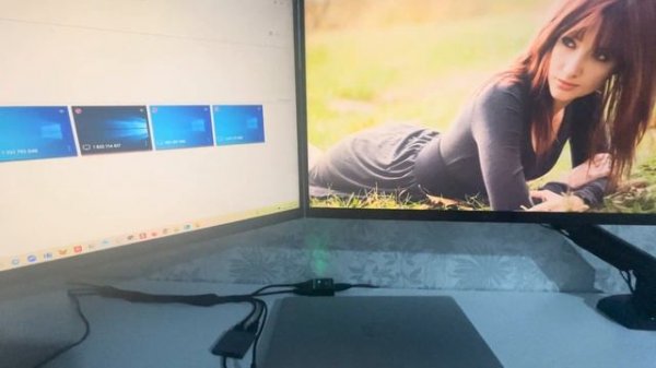 Как к ноутбуку подключить 2 монитора через один type-c + А?