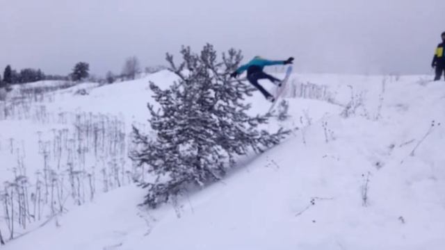 Сollision With A Tree Snowboard Fail
