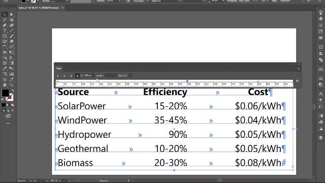Работа с панелью Tabs в Adobe Illustrator. Как сделать таблицу и ? смотреть онлайн