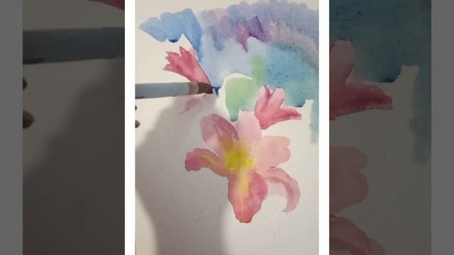 "Лилия" Акварельный этюд. смотреть онлайн