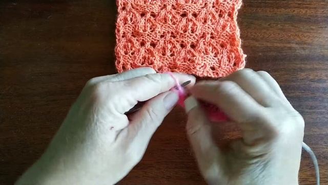 Ажурный узор  81. Вязание с нуля. Узоры сепицами. Вяжем вместе.