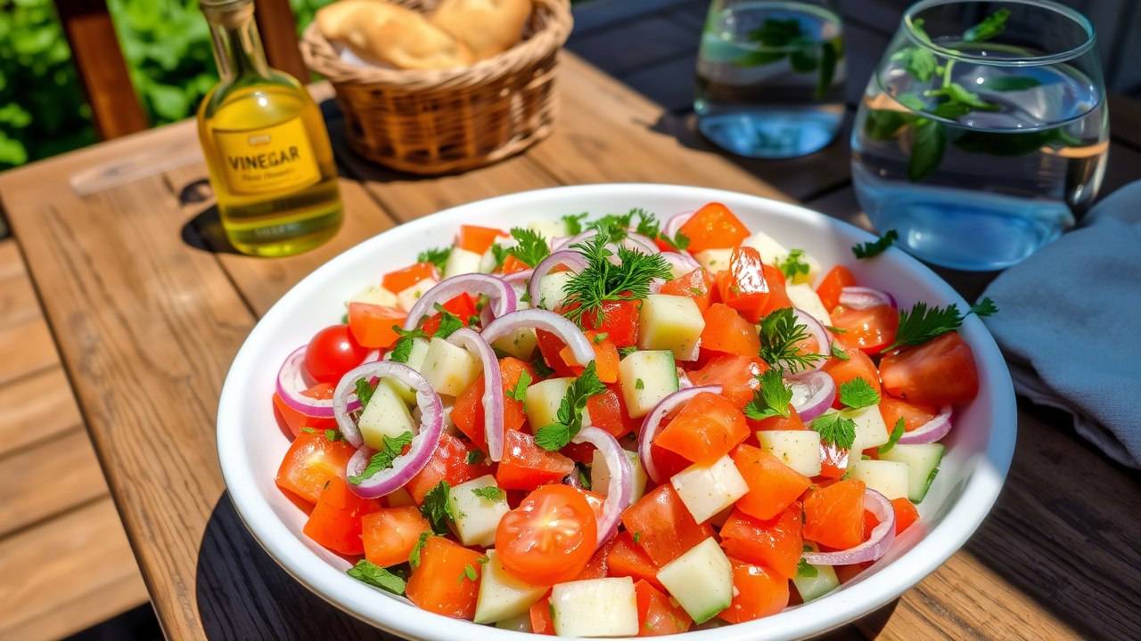 Хрустящее блаженство: идеальный баланс в самом простом Свежем Салате! смотреть онлайн