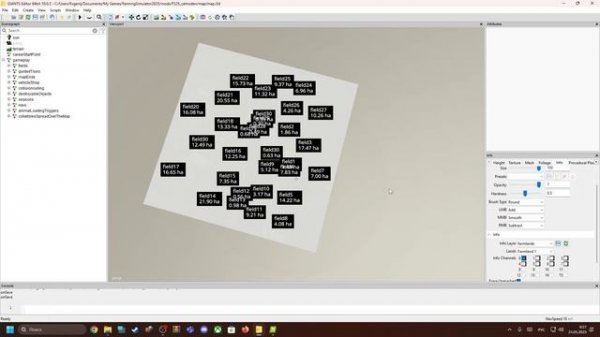 FS25 строим карту. разметка участков Farmlands