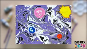 Рисуем космос в технике Эбру вместе с QBRIX Эбру