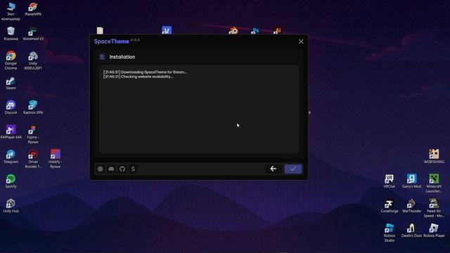 Install SpaceTheme for Steam v1.1.2 | Установка темы Steam смотреть онлайн