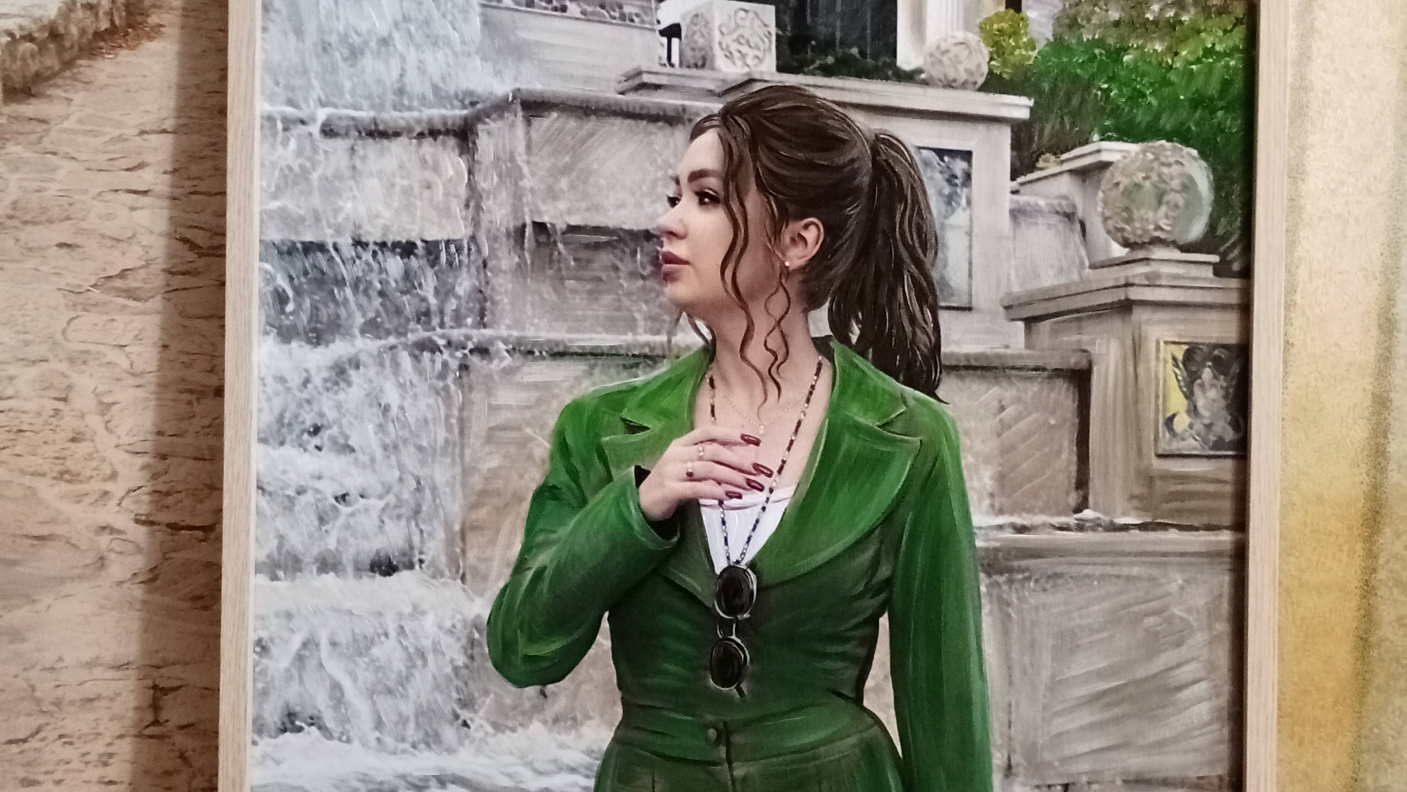 Картина. Портрет по фотографии. Современный стиль. Выполнила портрет девушки. Холст, краски, рама смотреть онлайн