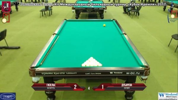 XII Международный бильярдный турнир «Кубок Кремля» Гизельс Александра(BLR)-LAT)Дубарева Виктория