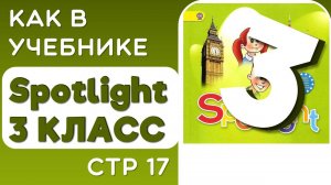 Как в Учебнике Spotlight 3 класс (Спотлайт) стр 17