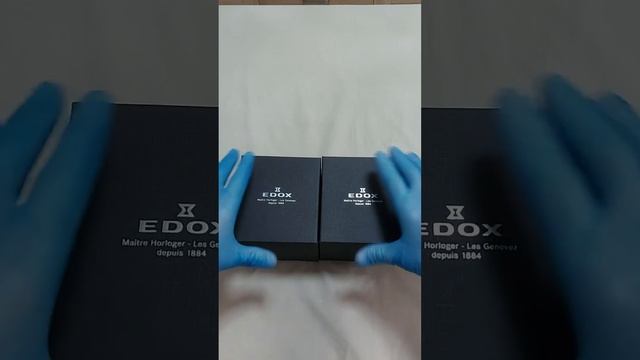 Распаковка (Unpacking) Edox 80099 3RM NIN Men's Stainless Steel Black Automatic Watch