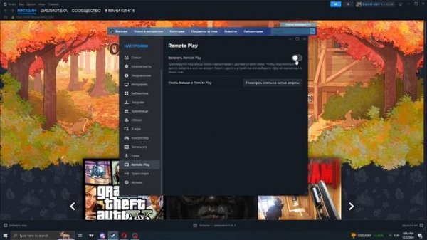 Как включить или отключить Remote Play  в Стиме ( Steam )