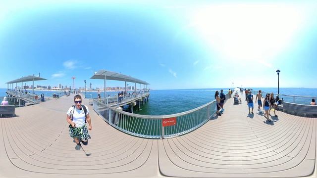 360 video New-york Brighton beach прогулка по пляжу август 2023 смотреть онлайн