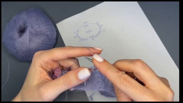 МК джемпер паутинка спицами из кид мохера