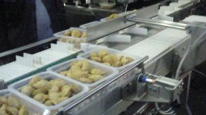 Фасовка в лоток жареных пельменей