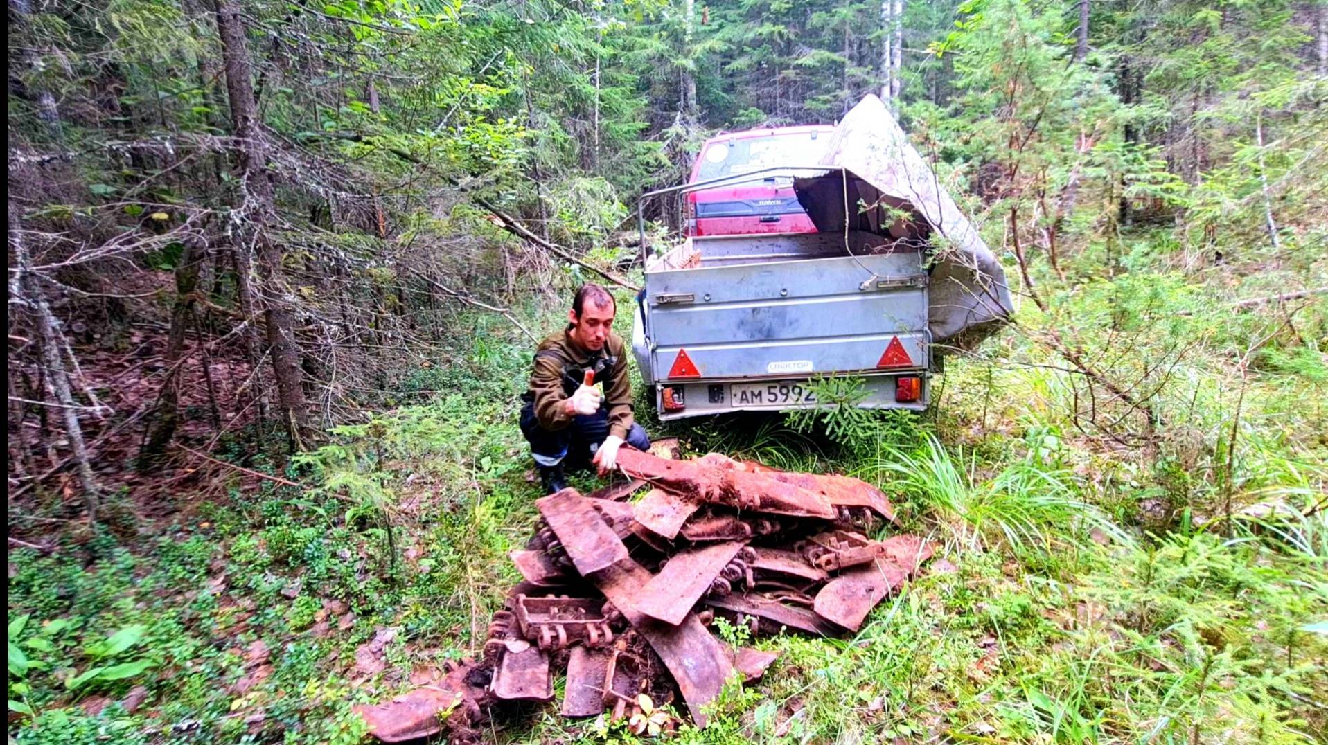 Стоянка МЕЛИОРАТОРОВ с кучей болотных траков! Аякс поймал зайца! Коп у города актуален даже в 2023г! смотреть онлайн