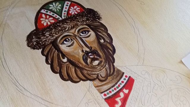 Выполнение иконы. Борис и Глеб. Большая икона 130х87. Дерево, роспись, ручная работа. Икона. 2 этап смотреть онлайн