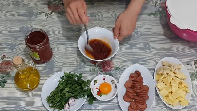 SARIMSAKLI EKMEK/ЧЕСНОЧНЫЙ ХЛЕБ С НАЧИНКОЙ/Sarımsaq Souslu çörəyi