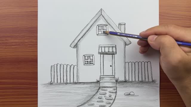 Как легко нарисовать красивый дом карандашом: пошаговые обучающие рисунки для начинающих смотреть онлайн