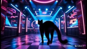 Черный кот танцует диско