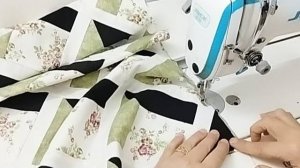 💟 Как сшить красивое 3D-одеяло (всего из нескольких квадратов и полосок ткани).