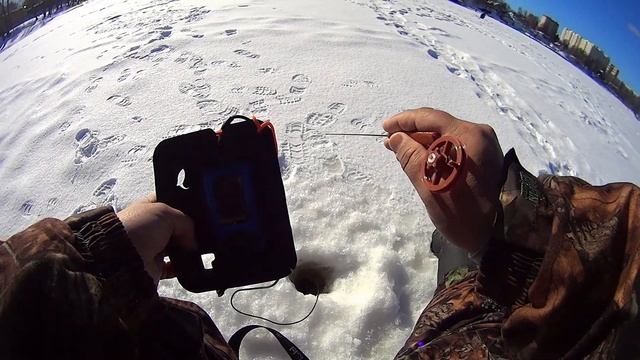 Рыбалка с безмотылкой. 9 марта 24. Поклёвки в эхолоте Практик 8. Проверка карты глубин. Рыба клюёт. смотреть онлайн
