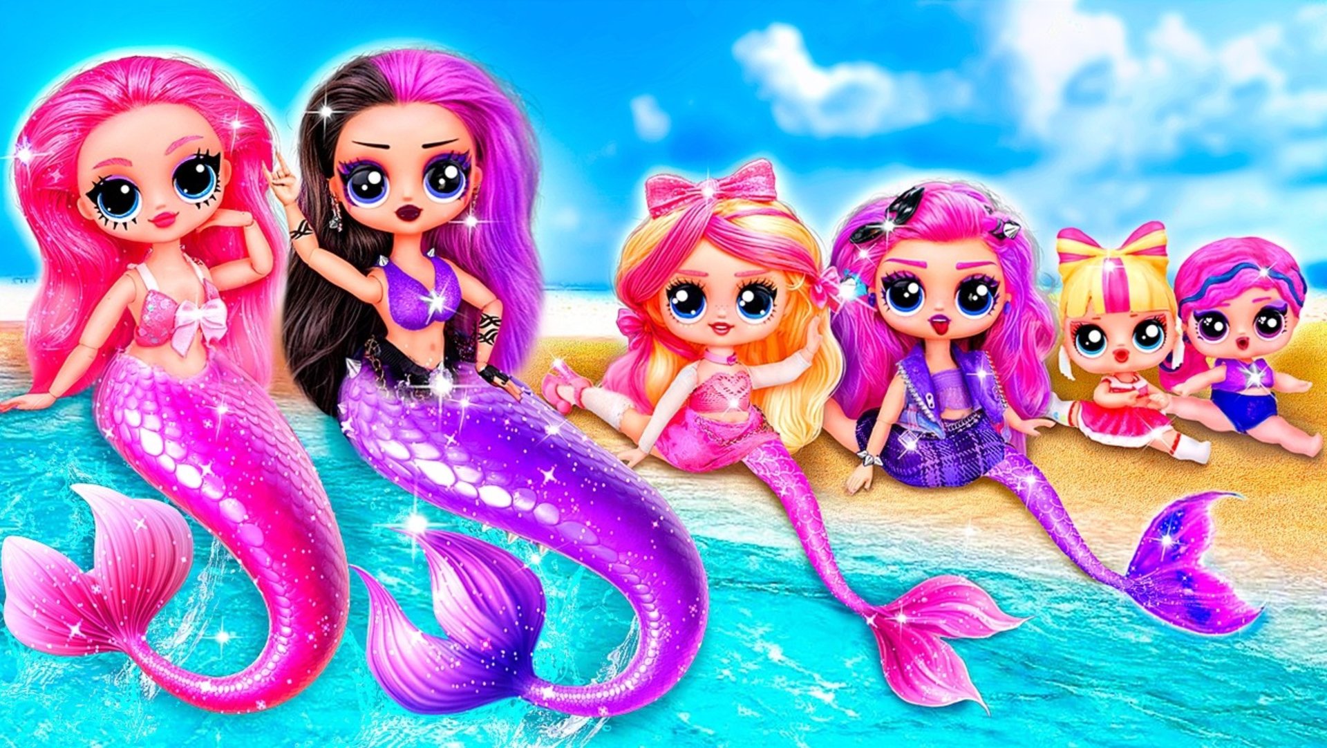 Милашка и Рок Сестры Русалки взрослеют вместе! Поделки для кукол смотреть онлайн