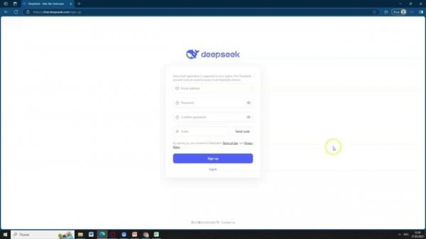Регистрация в DeepSeek