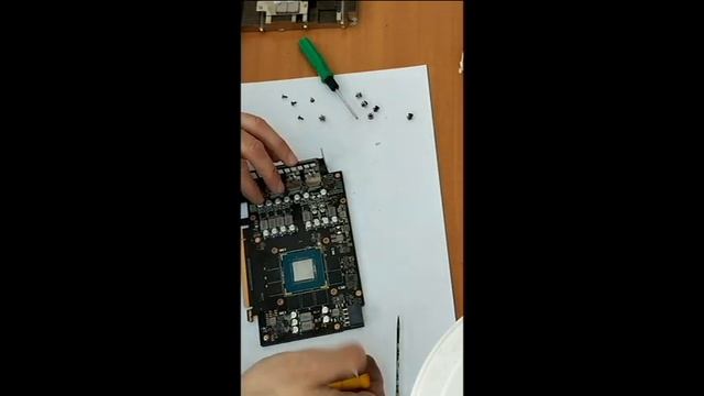 ASUS GF RTX3060Ti 8Gb Mini V2. Профилактика с полной разборкой.