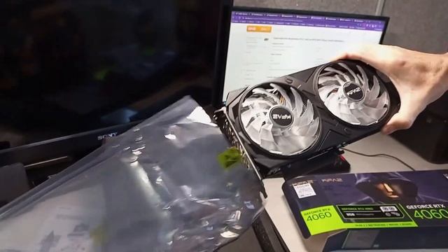 Распаковка и обзор видеокарты KFA2 GeForce RTX 4060 X Black смотреть онлайн