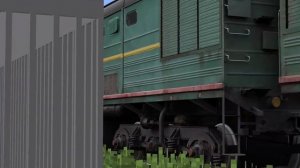 Тепловоз ТЭ3 с хозяйственным поездом