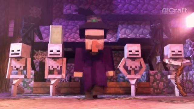 Танцевальная битва в Майнкрафт с ведьмой (анимация) смотреть онлайн