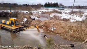 Земснаряд, плавающий экскаватор,амфибия, Botsman M.углубление,водоем,добыча,ил,amphibious,excavator