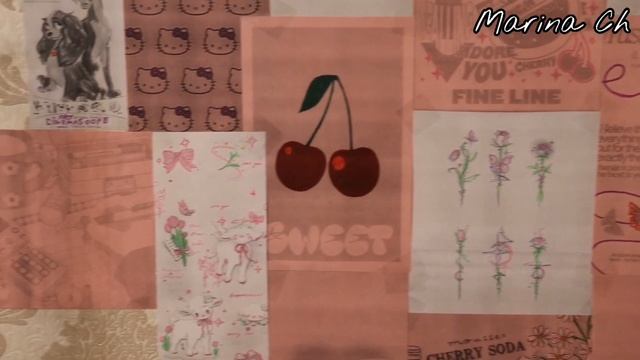 Оформляю стену картинками из Pinterest в розовом цвете🩷