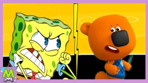 Ми-Ми-Мишки против Губки Боба.Догонялки с Героями Мультфильмов.Кто Быстрее и Сильнее