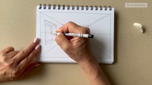 2. Как нарисовать комнату в перспективе | Фронтальная перспектива с одной точкой схода — просто!