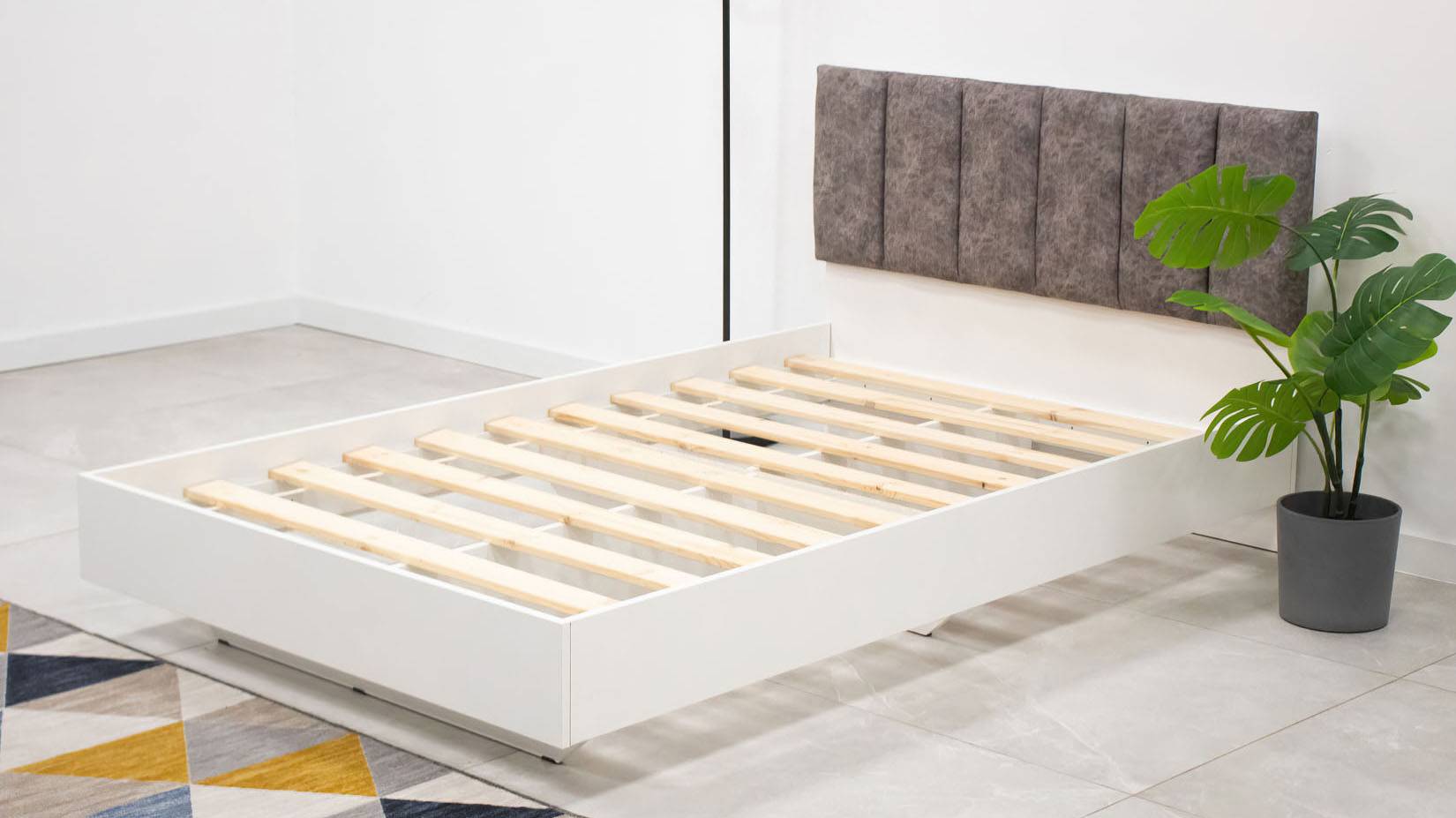 Мемори Кровать 120 КР-09 с настилом ДСП белый/смоки айс смотреть онлайн