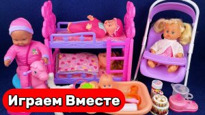 Играем в куклы Барби! 👶 Кроватка и тележка для игрушек в весёлом мультике для детей