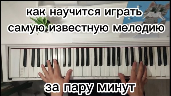КАК ИГРАТЬ НА ПИАНИНО САМУЮ ИЗВЕСТНУЮ МЕЛОДИЮ за пару минут. Обучение на фортепиано. Для начинающих