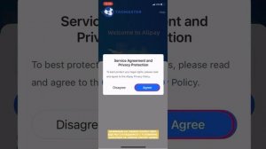 Регистрация в приложении AliPay на iPhone