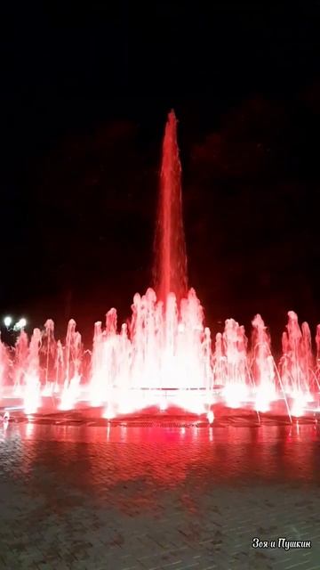 Фонтан в красном. Сад Блонье. Смоленск. Музыкальный фонтан. смотреть онлайн