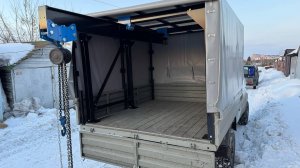 Кран-Балка в кузов Газели. Обзор на примере подъёма груза массой 1т