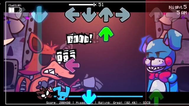 Friday Night Funkin fnaf 2 сломанный Фокси Vs той Бонни сломанный Фредди👌 смотреть онлайн