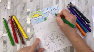 Как нарисовать весну✏️Цветными карандашами