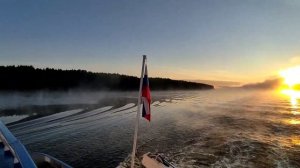22.08.23г.Туман над Волгой.Плёс. Теплоход «Сергей Есенин».