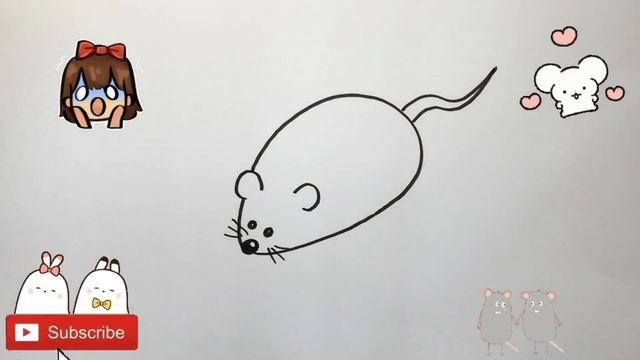 How To Draw a Cute Mouse | Bolalar uchun sichqonchani rasm chizish | рисуем мышь для детей смотреть онлайн