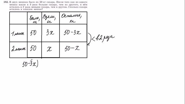 Алгебра, Макарычев, 7 класс, №182 решение с подробным об? смотреть онлайн